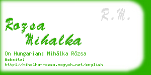 rozsa mihalka business card